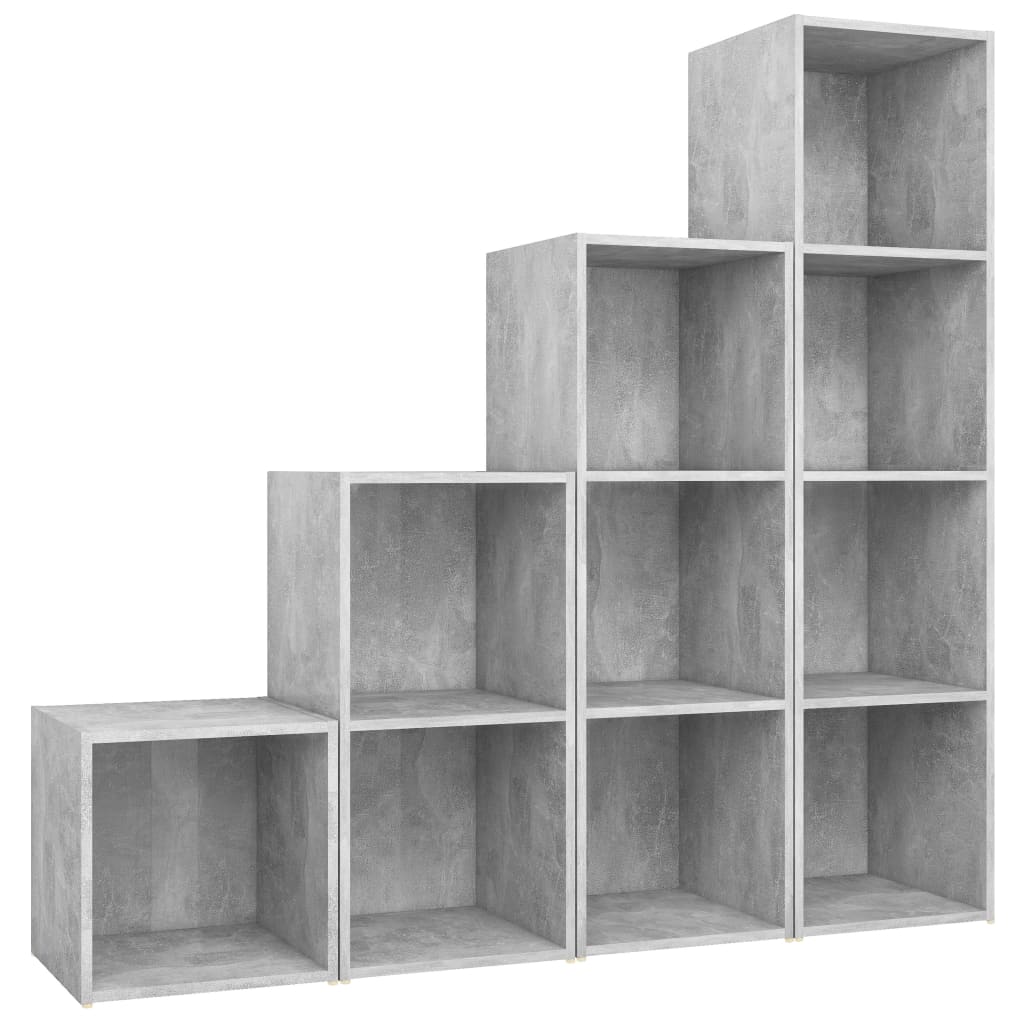 Set de comode TV din 4 piese vidaXL, PAL, 142.5 x 35 x 36.5 cm, Gri beton