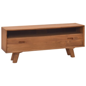 Comoda TV din lemn masiv de tec vidaXL, Lemn de tec, 110 x 30 x 45 cm, Maro Comoda TV din lemn masiv de tec vidaXL, Lemn de tec, 110 x 30 x 45 cm, Maro