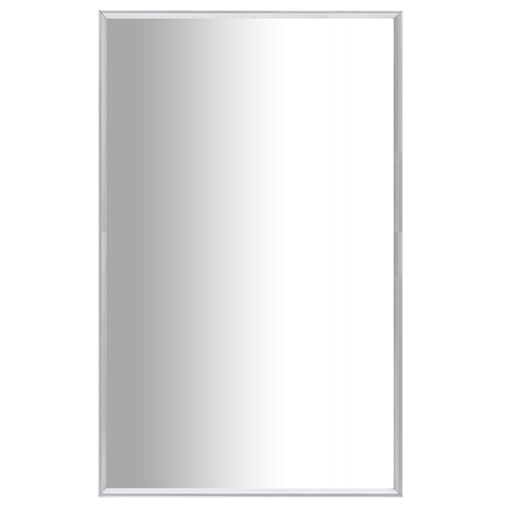 Oglinda de perete, vidaXL, Sticla/PVC, 70 x 50 cm, Argintiu