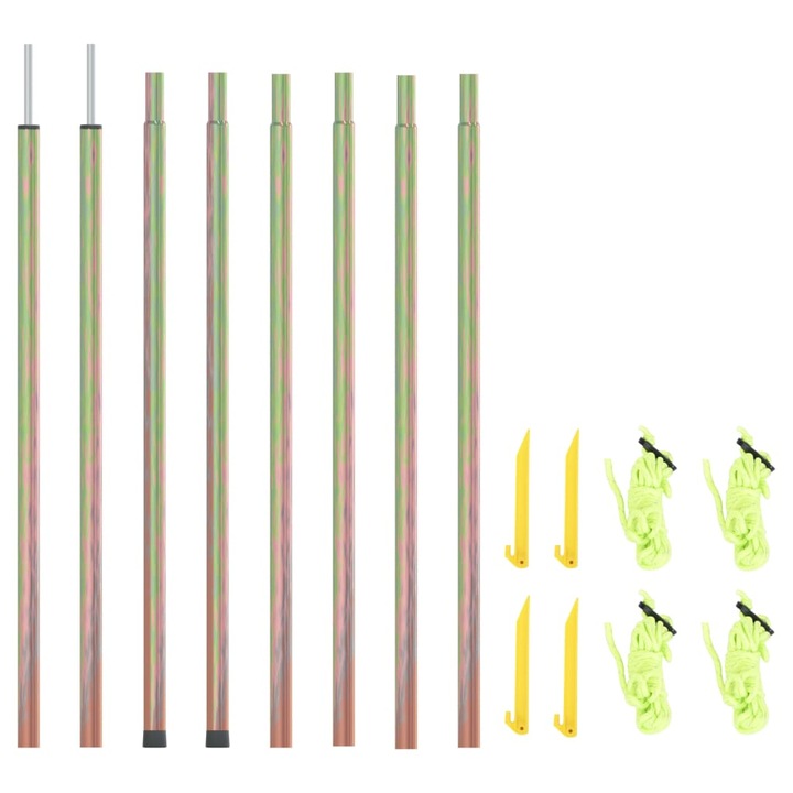 Set stalp parasolar vidaXL, Otel, 250 cm, Aur, 315223