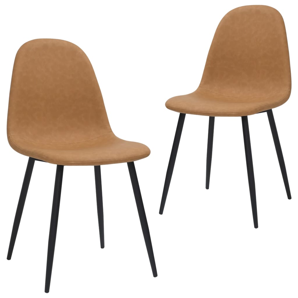 Set scaune bucatarie 2 buc maro deschis 45x54,5x87cm piele eco 325638
