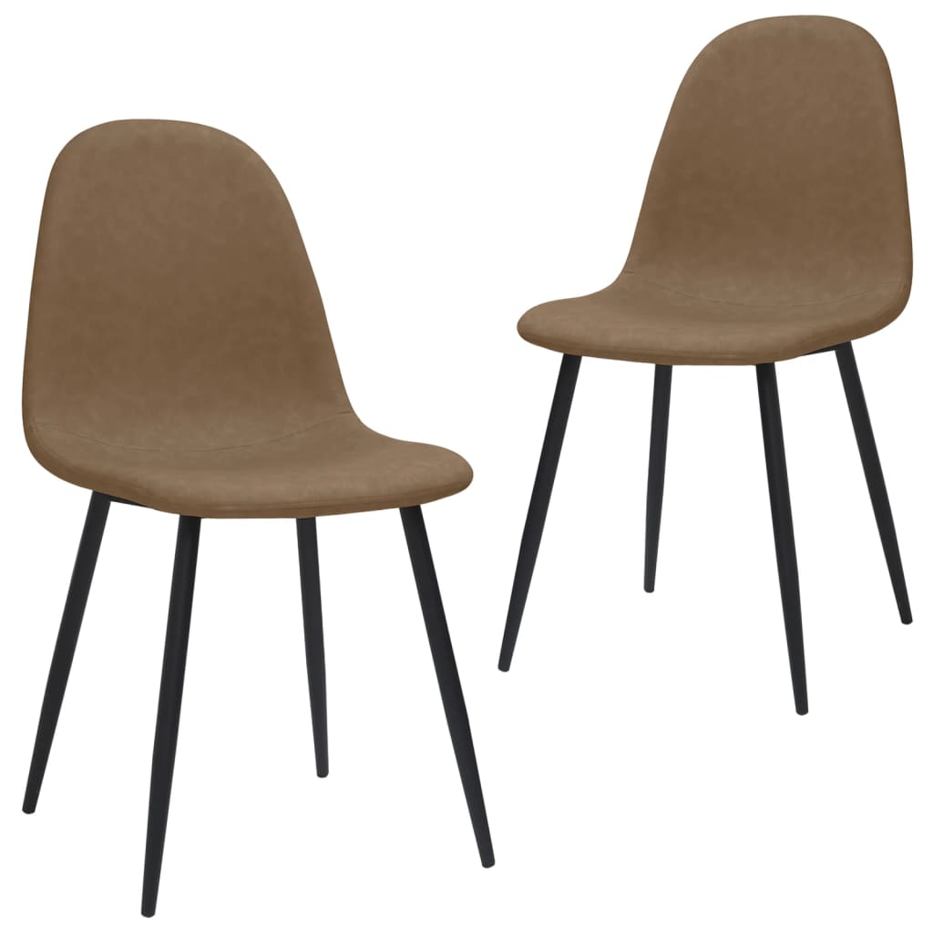 Set scaune bucatarie 2 buc maro inchis 45x54,5x87 cm piele ecologica 325637