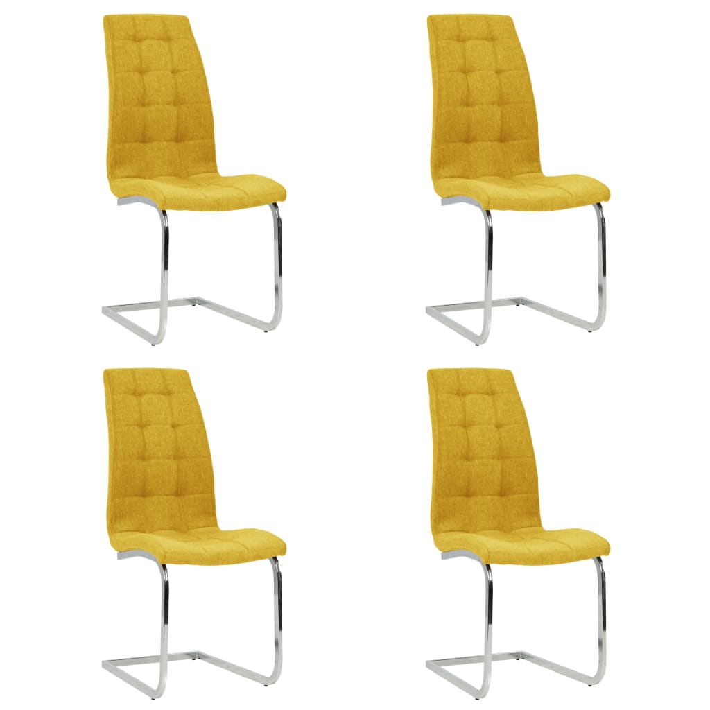 Set scaune de bucatarie consola, 4 buc, galben, textil 3081747