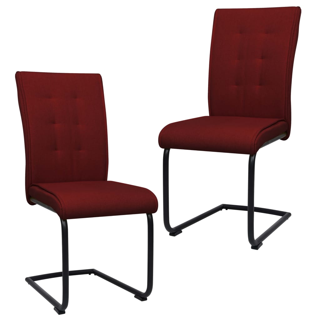 Set scaune de bucatarie consola, 2 buc rosu vin, textil 287835