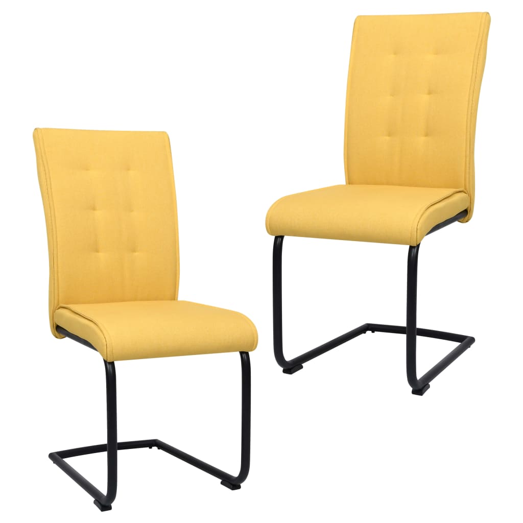 Set scaune de bucatarie consola, 2 buc galben mustar, textil 287834