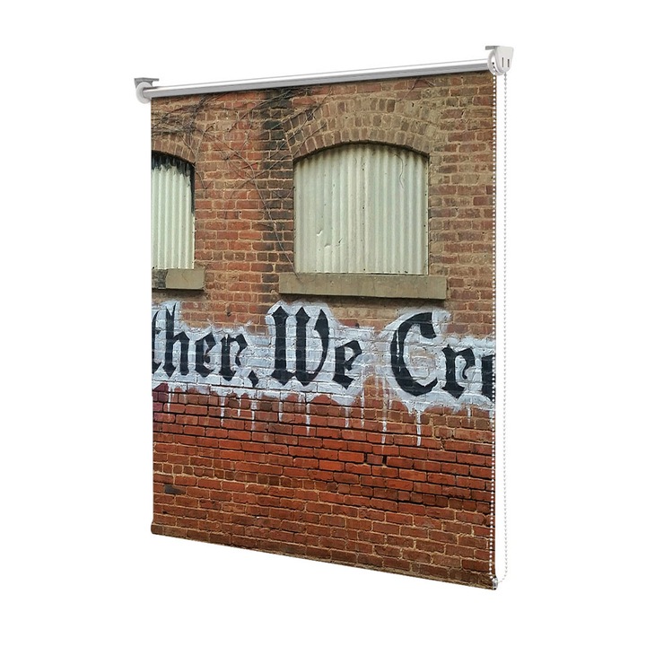 Roleta Art Shade tip Jaluzea cu Rulou si sistem inclus, Art Star, Together we create, Mesaje, Decoratiuni, Latime 130 cm x Inaltime 130 cm