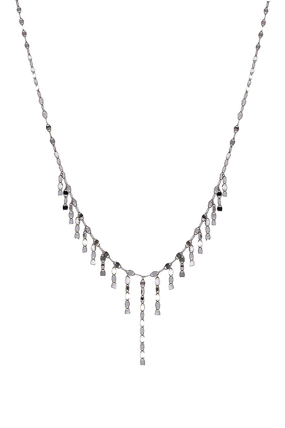 OXETTE, Colier de argint placat cu rodiu, cu elemente drop, Argintiu