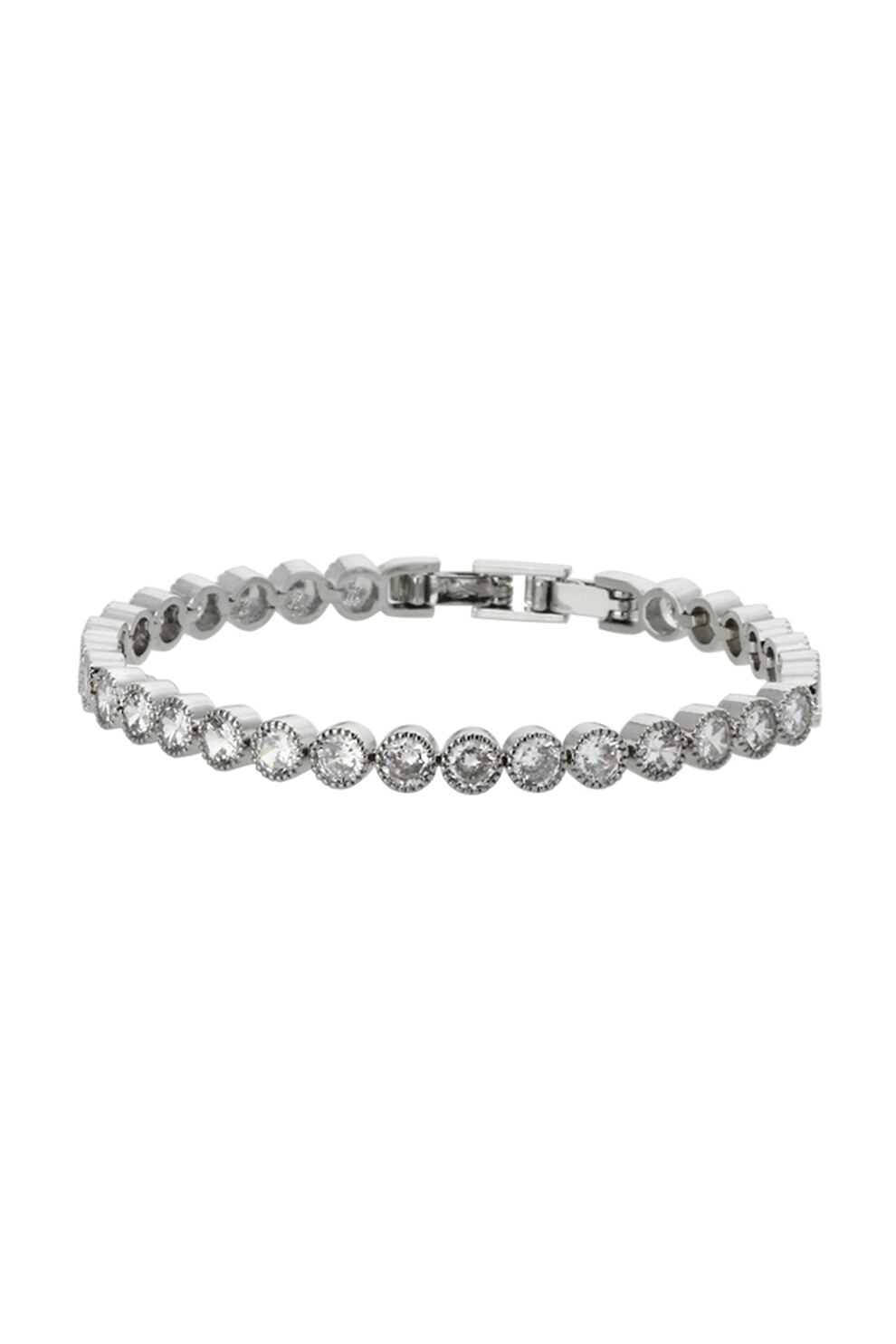 OXETTE, Bratara placata cu rodiu decorata cu cristale, Argintiu