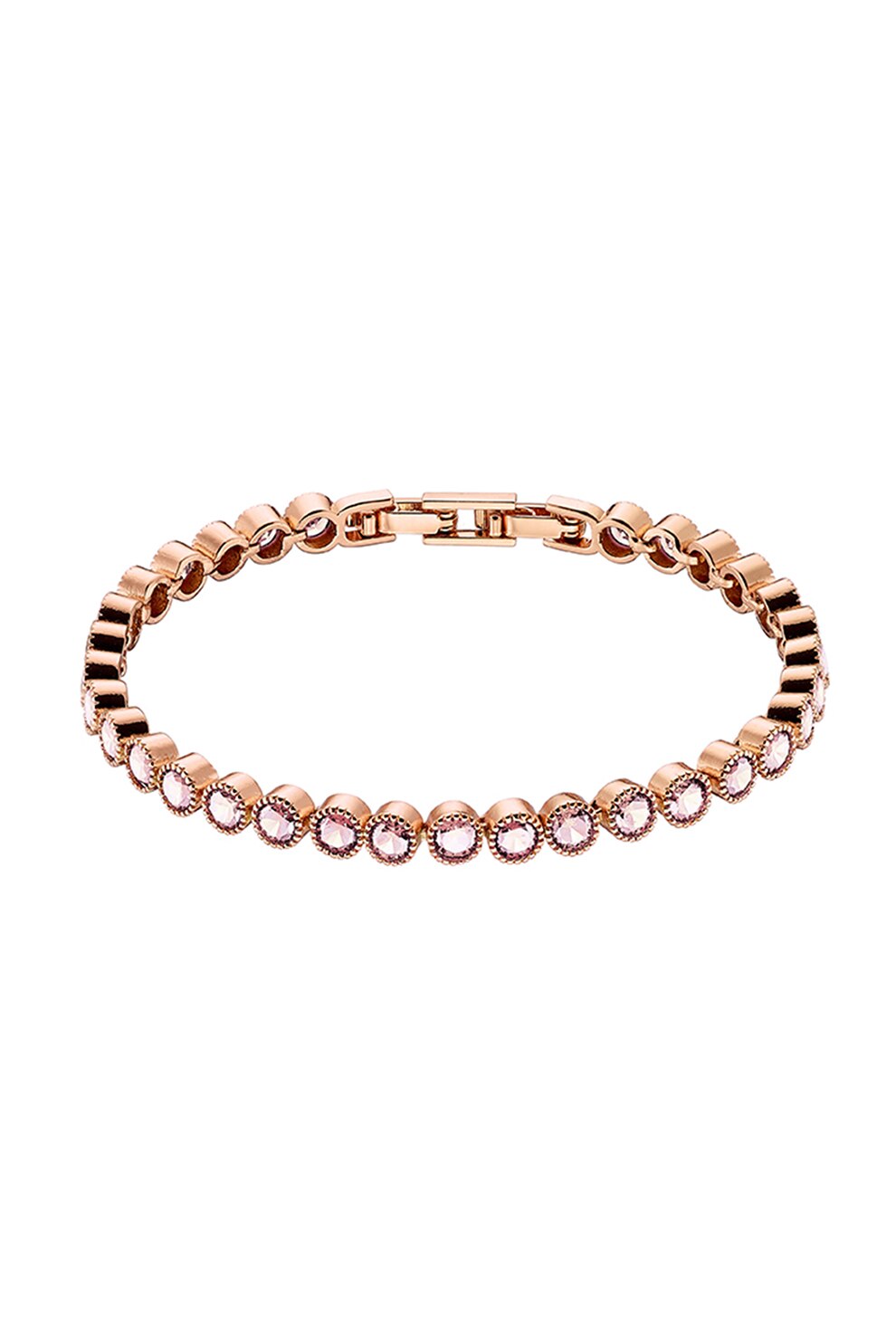 OXETTE, Bratara placata cu aur de 14K decorata cu cristale, auriu rose
