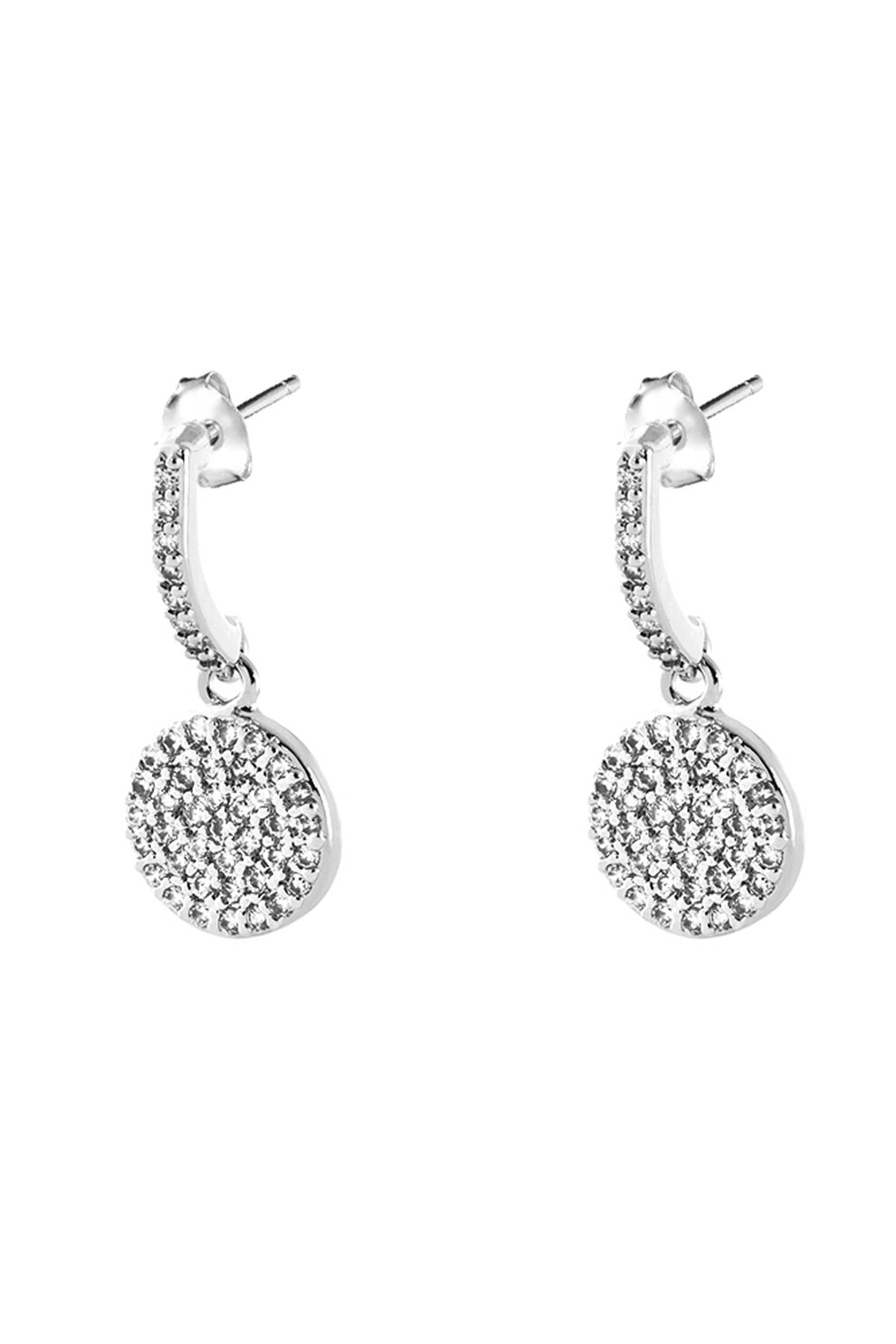 Loisir by Oxette, Cercei drop decorati cu cristale, aginriu