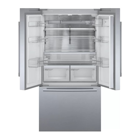 Хладилник Side by side Bosch KFF96PIEP, MultiDoor, 573 л, Клас E, NoFrost, HomeConnect, AirFresh Filter, VitaFresh, 183 см, Инокс против отпечатъци
