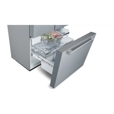 Frigider side by side Bosch KFF96PIEP, MultiDoor, 573 l, Clasa E, NoFrost, HomeConnect, AirFresh Filter, VitaFresh, 183 cm, Inox Antiamprenta