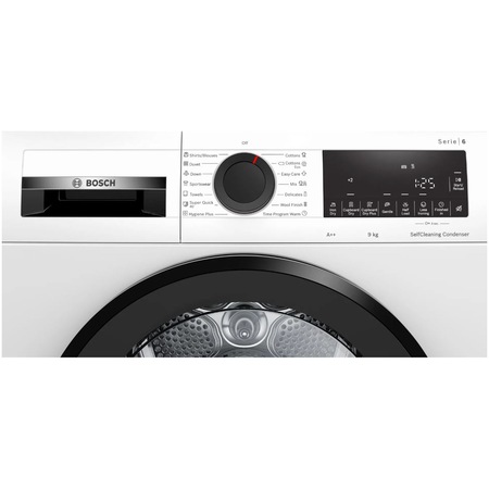 Uscator de rufe Bosch WQG24500BY, Pompa de caldura, 9 kg, 15 programe, AutoDry Technology, Clasa A++, Alb