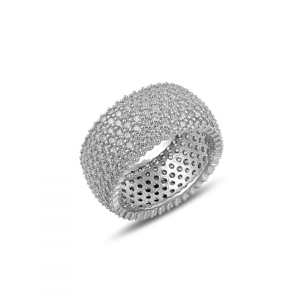 Inel argint rodiat Eternity cu zirconii 14405