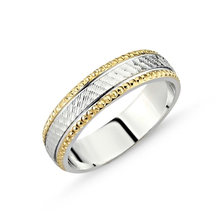 Сребърен пръстен, покрит със злато отвън 15375