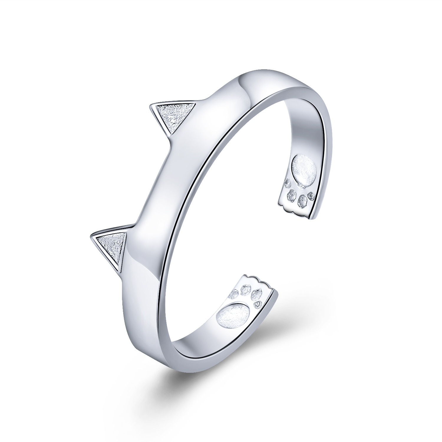 Inel argint reglabil cu urechi si labute de pisicuta, BeSpecial, IST0108