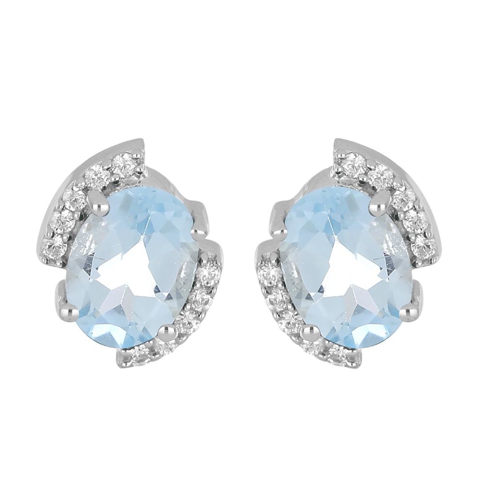 Cercei argint eleganti cu topaz si zirconiu, EVA0059, BeSpecial