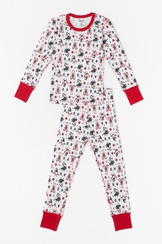 Sofiaman, Pijama din bumbac organic Funky, alb, rosu, gri antracit Sofiaman, Pijama din bumbac organic Funky, alb, rosu, gri antracit