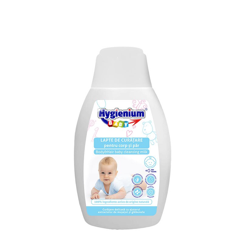 Lapte de curatare pentru corp si par, 300 ml, Hygienium