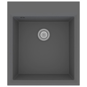 Chiuveta bucatarie cu orificiu de preaplin, vidaXL, Granit, 61 x 50 x 19,3 mm, Antracit Chiuveta bucatarie cu orificiu de preaplin, vidaXL, Granit, 61 x 50 x 19,3 mm, Antracit