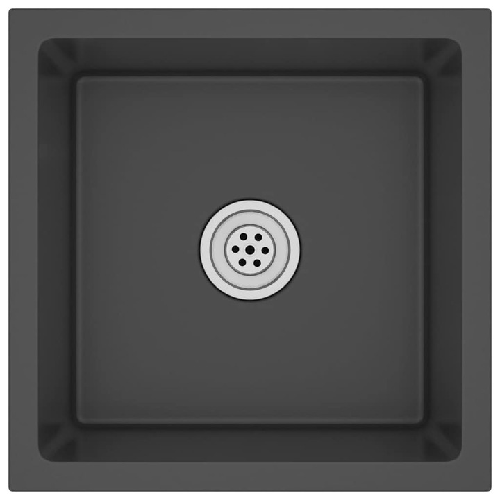 vidaXL fekete kézzel készült rozsdamentes acél mosogató 51501