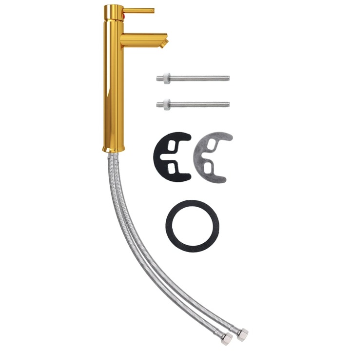 vidaXL aranyszínű fürdőszobai keverős csaptelep 12 x 30 cm 149089