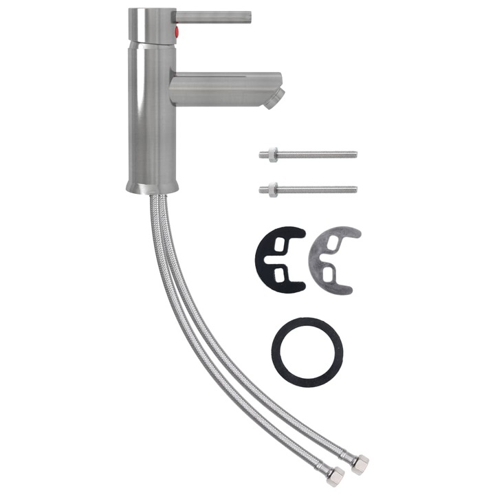 vidaXL ezüst fürdőszobai mosdócsaptelep 130 x 176 mm 149069