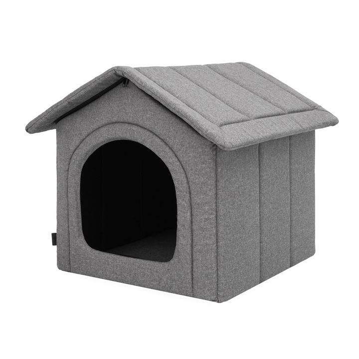 Къща за домашни любимци, HobbyDog, Ecolen, Тъмно сива, Размер 1 - 32x38x32 см