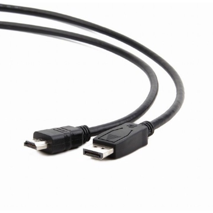Spacer Videokábel, DisplayPort és HDMI dugó, egyirányú, 4K, 1,8 m, fekete
