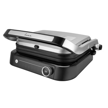 Gratar electric FRAM FEG-2100SSBK, 2100W, deschidere 180˚, placi detasabile, 7 programe presetate + manual, senzori pentru detectare grosime, temperatura reglabila, dimensiuni placi: 31.3 x 24.4cm, Argintiu Gratar electric FRAM FEG-2100SSBK, 2100W, deschidere 180˚, placi detasabile, 7 programe presetate + manual, senzori pentru detectare grosime, temperatura reglabila, dimensiuni placi: 31.3 x 24.4cm, Argintiu
