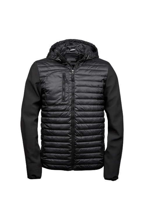 Geaca crossover cu gluga Tee Jays, Poliester, Negru, Negru