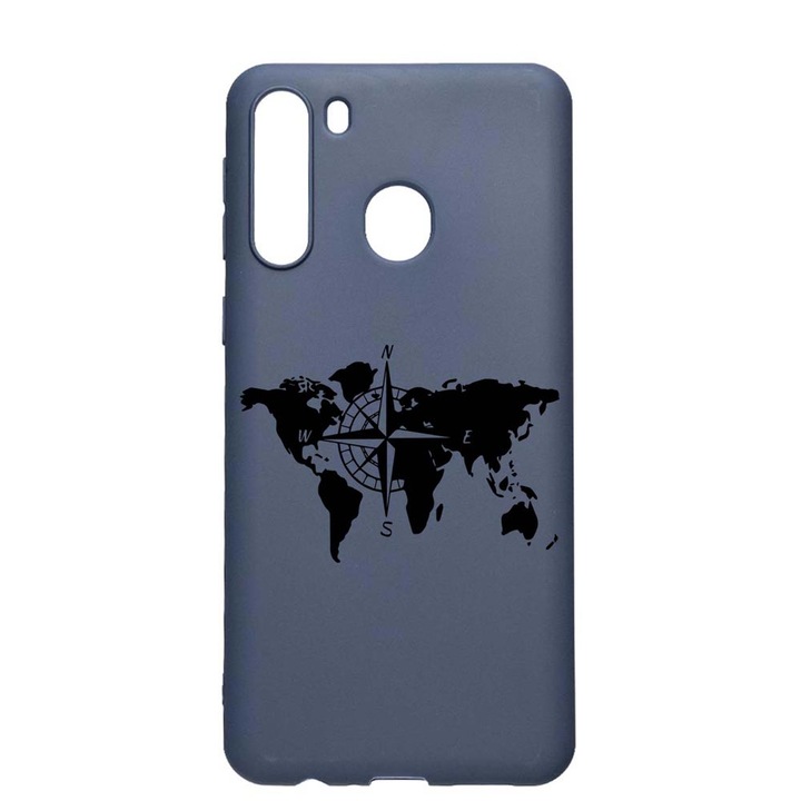 Husa Silicon Compatibila Cu Samsung Galaxy A21, Traveler, rezistenta la uzura, anti-alunecare, AlaskanBlue, AB735