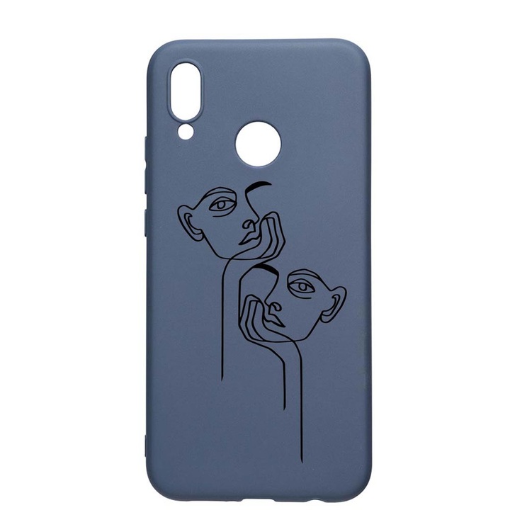 Husa Silicon Compatibila Cu Samsung Galaxy A20, Boring, rezistenta la uzura, anti-alunecare, AlaskanBlue, AB737