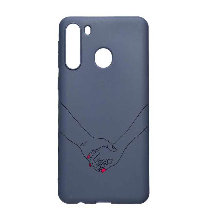 Husa Silicon Compatibila Cu Samsung Galaxy A21, Love, rezistenta la uzura, anti-alunecare, AlaskanBlue, AB744