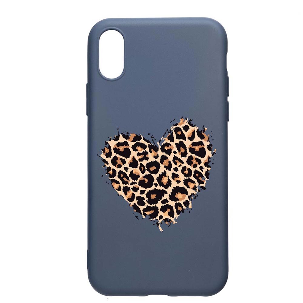 Husa Silicon Compatibila Cu Apple iPhone XR, Leopard Heart, rezistenta la uzura, anti-alunecare, AlaskanBlue, AB761