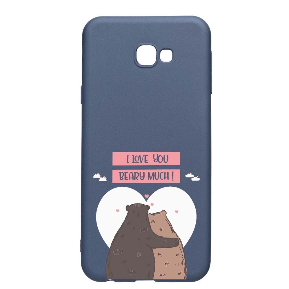 Husa Silicon Compatibila Cu Samsung Galaxy J4 Plus, I Love U Beary Much!, rezistenta la uzura, anti-alunecare, AlaskanBlue, AB766