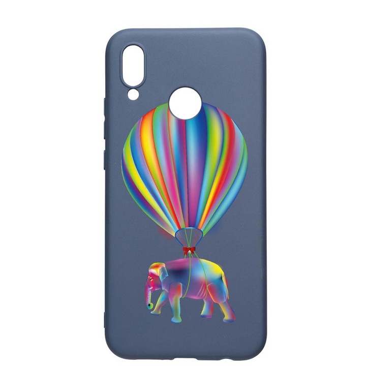 Husa Silicon Compatibila Cu Samsung Galaxy A20, Rainbow Elefant, rezistenta la uzura, anti-alunecare, AlaskanBlue, AB767