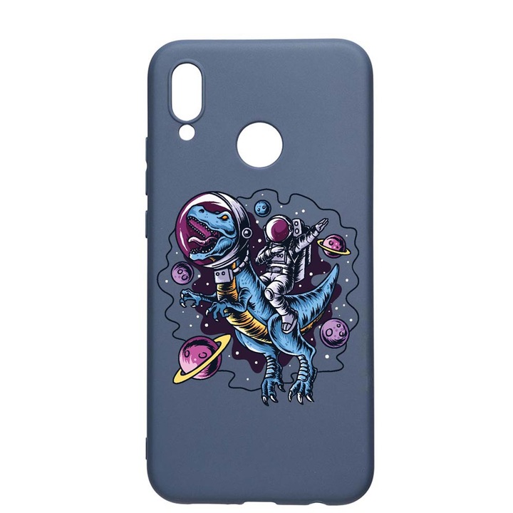 Husa Silicon Compatibila Cu Samsung Galaxy A20, Astronaut Ride, rezistenta la uzura, anti-alunecare, AlaskanBlue, AB772