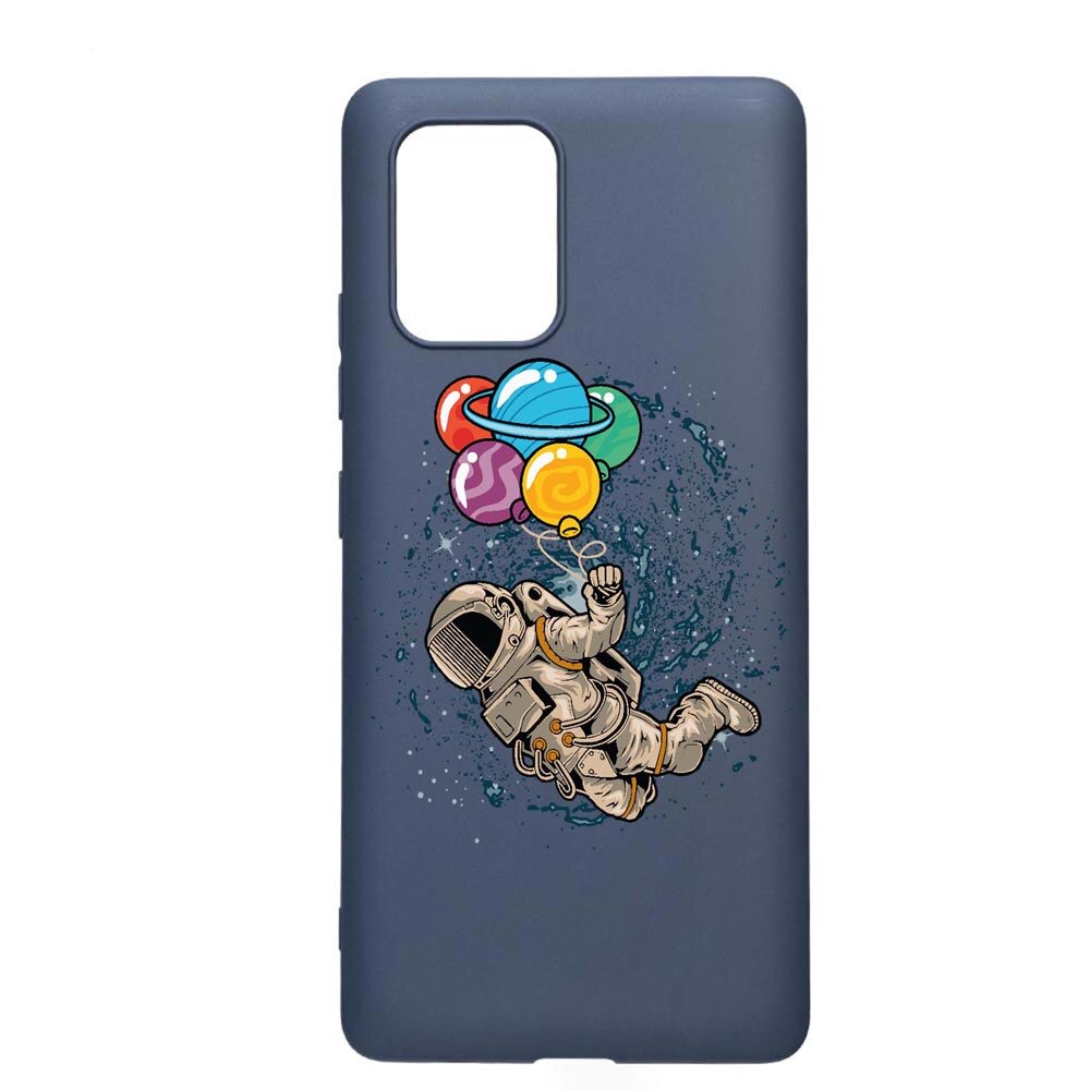 Husa Silicon Compatibila Cu Samsung Galaxy A71, Happy Astronaut, rezistenta la uzura, anti-alunecare, AlaskanBlue, AB773