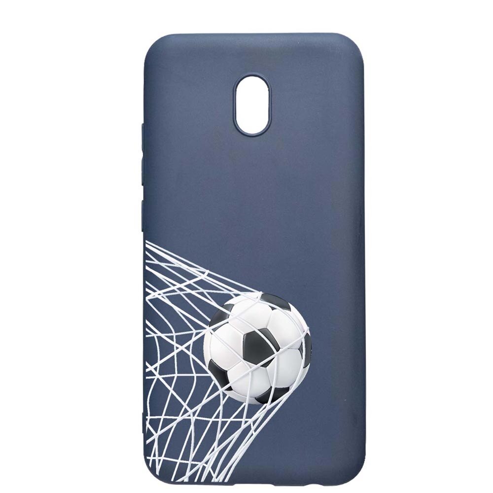 Husa Silicon Compatibila Cu Xiaomi Redmi 8A, Football - Gooaall, rezistenta la uzura, anti-alunecare, AlaskanBlue, AB775