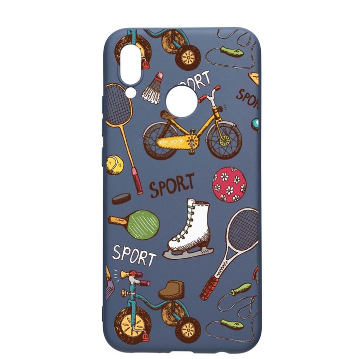 Husa Silicon Compatibila Cu Samsung Galaxy A20, Summer Sports, rezistenta la uzura, anti-alunecare, AlaskanBlue, AB776