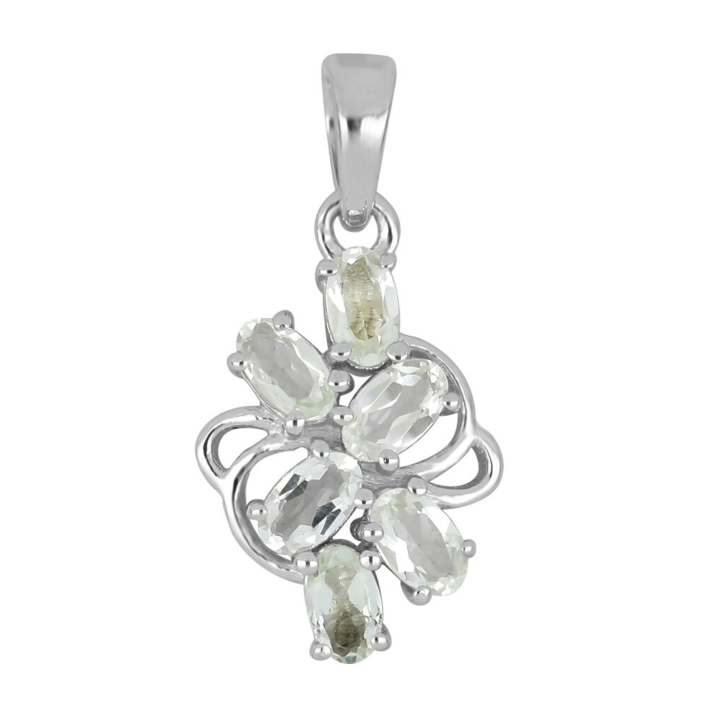 Pandantiv argint elegant cu ametist verde, PVA0018, BeSpecial