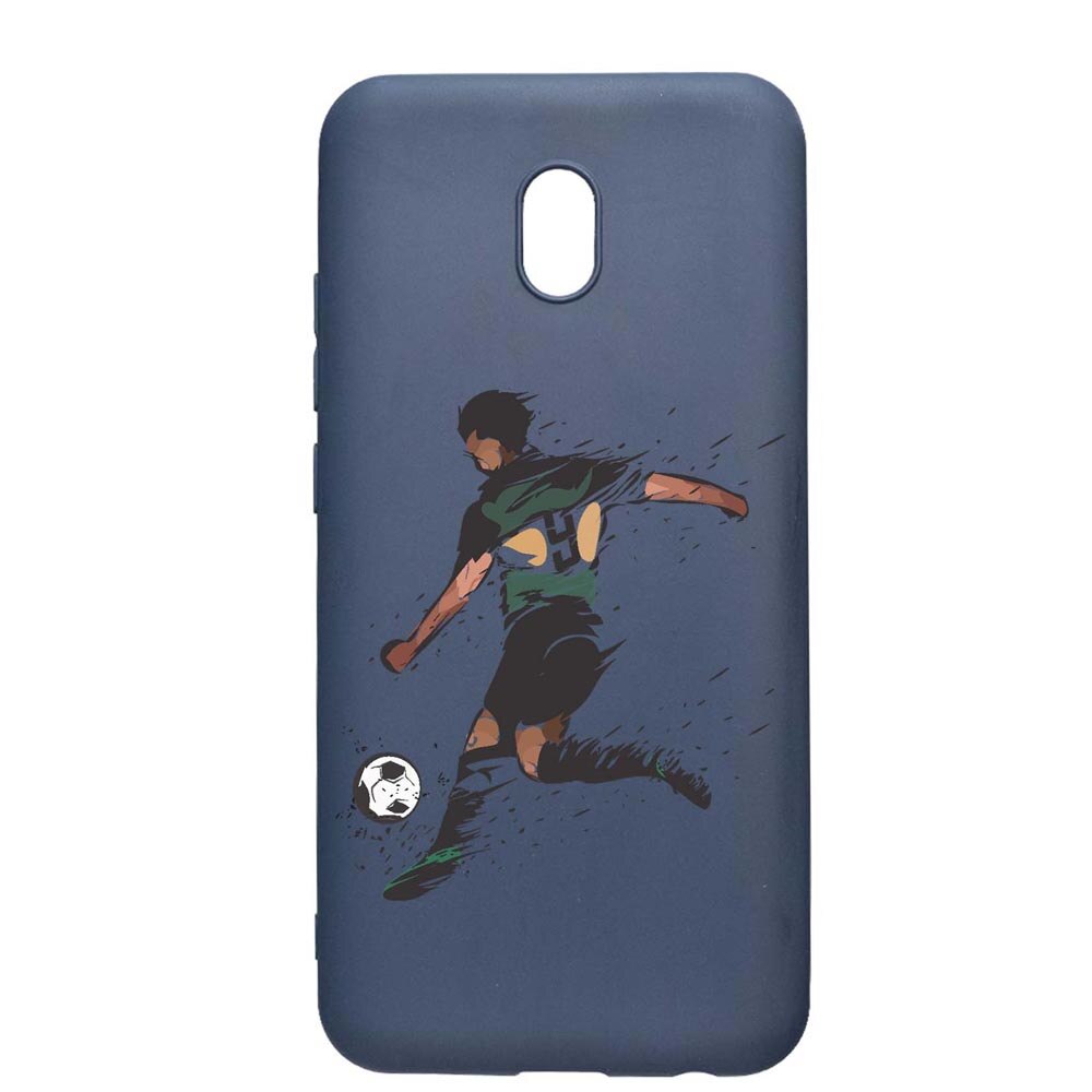 Husa Silicon Compatibila Cu Xiaomi Redmi 8A, Football, rezistenta la uzura, anti-alunecare, AlaskanBlue, AB782