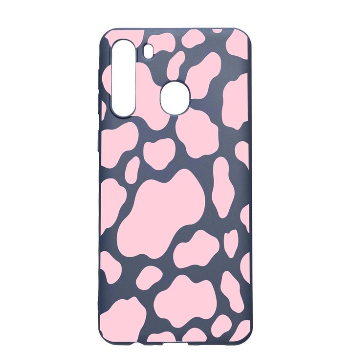 Husa Silicon Compatibila Cu Samsung Galaxy A21, Pink Cow, rezistenta la uzura, anti-alunecare, AlaskanBlue, AB786