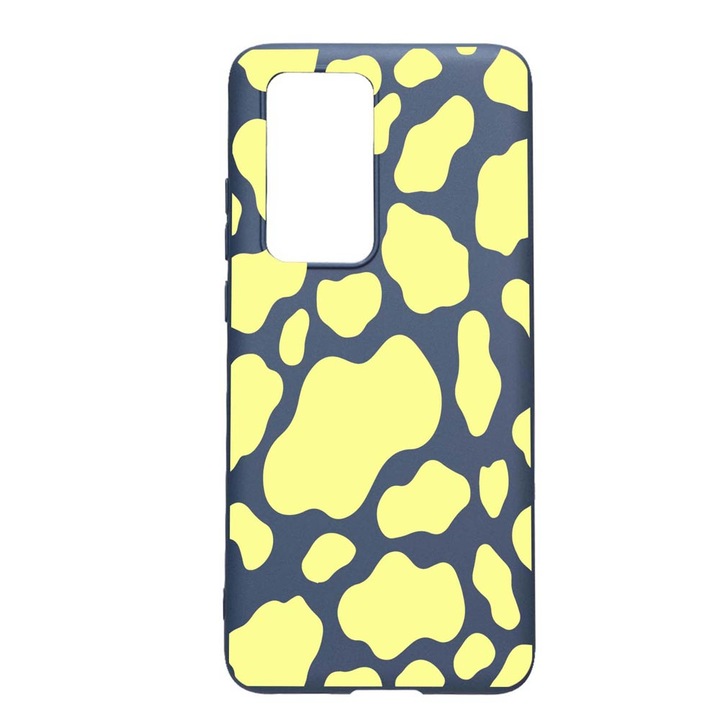 Силиконов калъф, съвместим с Huawei P40, Yellow Cow, устойчивост на износване, противоплъзгащ се, AlaskanBlue, AB787