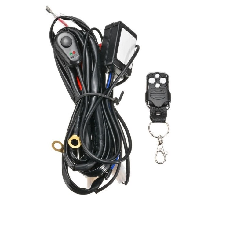 Cablaj cu Telecomanda Pentru LED Bar, Proiector, cu Releu si Buton On/Off 300W, 12V, 40A, 3.5m Lungime