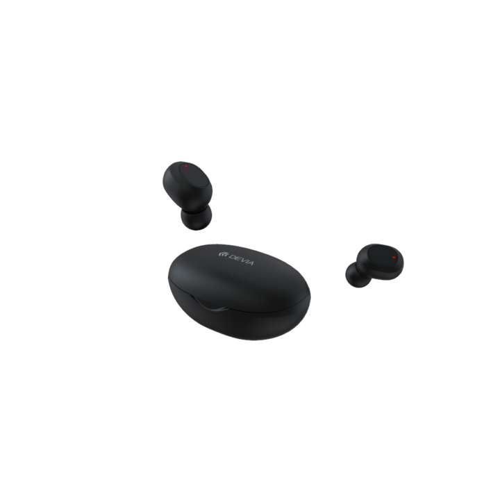 Слушалки Devia Joy A1, bluetooth 5.0 TWS, кутия за зареждане, черни, TLF-BBL3256