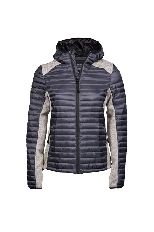 Geaca crossover cu gluga pentru femei Tee Jays, Poliester, Bleumarin/Gri, Bleumarin/Gri