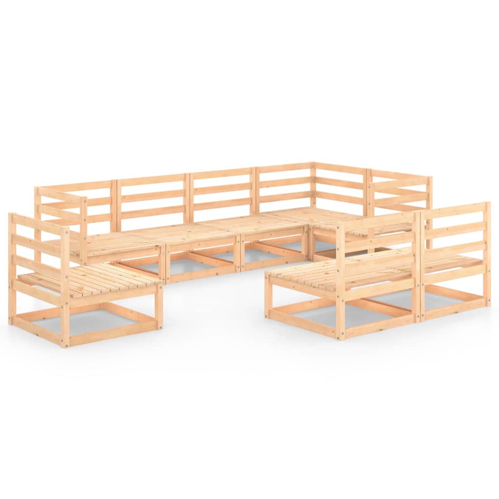 Set mobilier de gradina, 8 piese, lemn masiv de pin