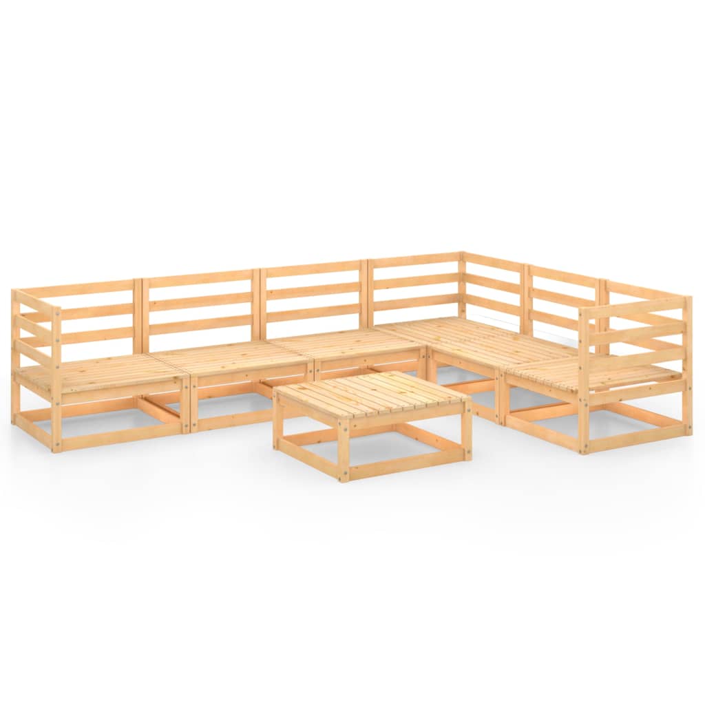 Set mobilier de gradina, 7 piese, lemn masiv de pin